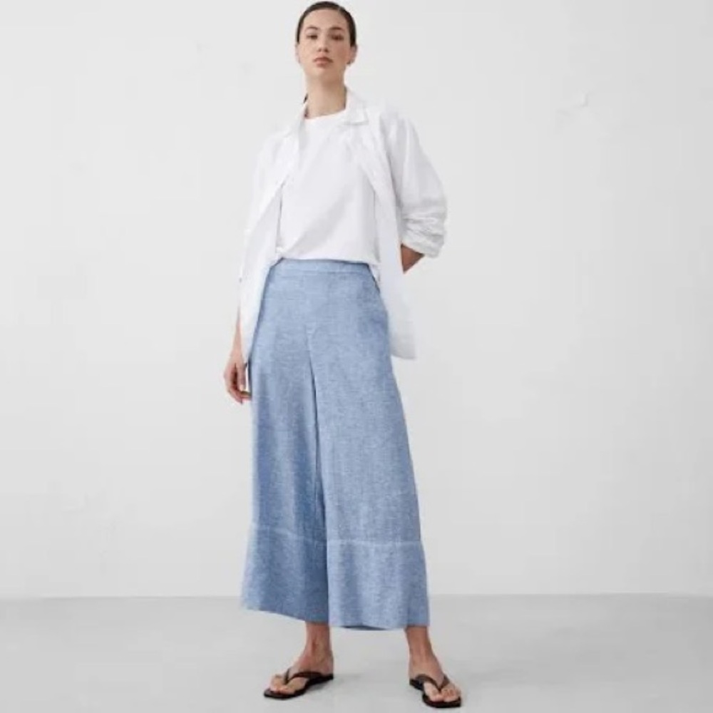 Banana Republic Factory WIDE-LEG LINEN-BLEND CROPPED PANT Size Small NWT